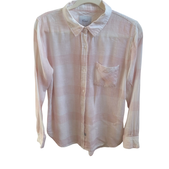 Rails Pink and White Plaid Button-Up Shirt - Picture 1 of 9